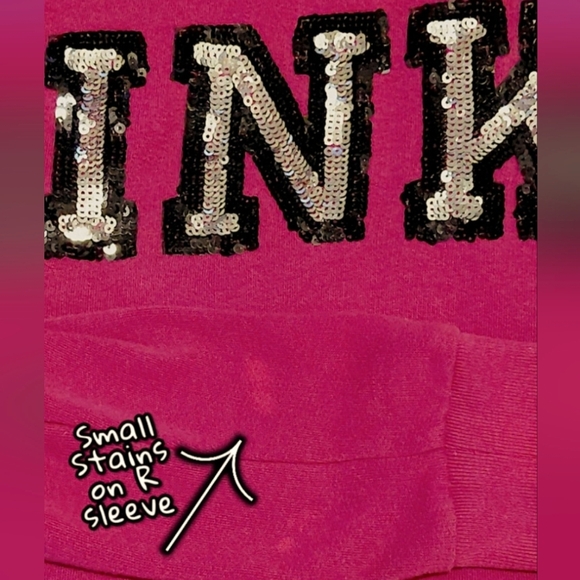 Victoria's Secret PINK Bling Sequin Cowl Neck Pullover Sweatshirt Extra Small - Picture 7 of 8